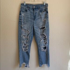 American Eagle Outfitters Ripped Blue Boyfriend Jeans
